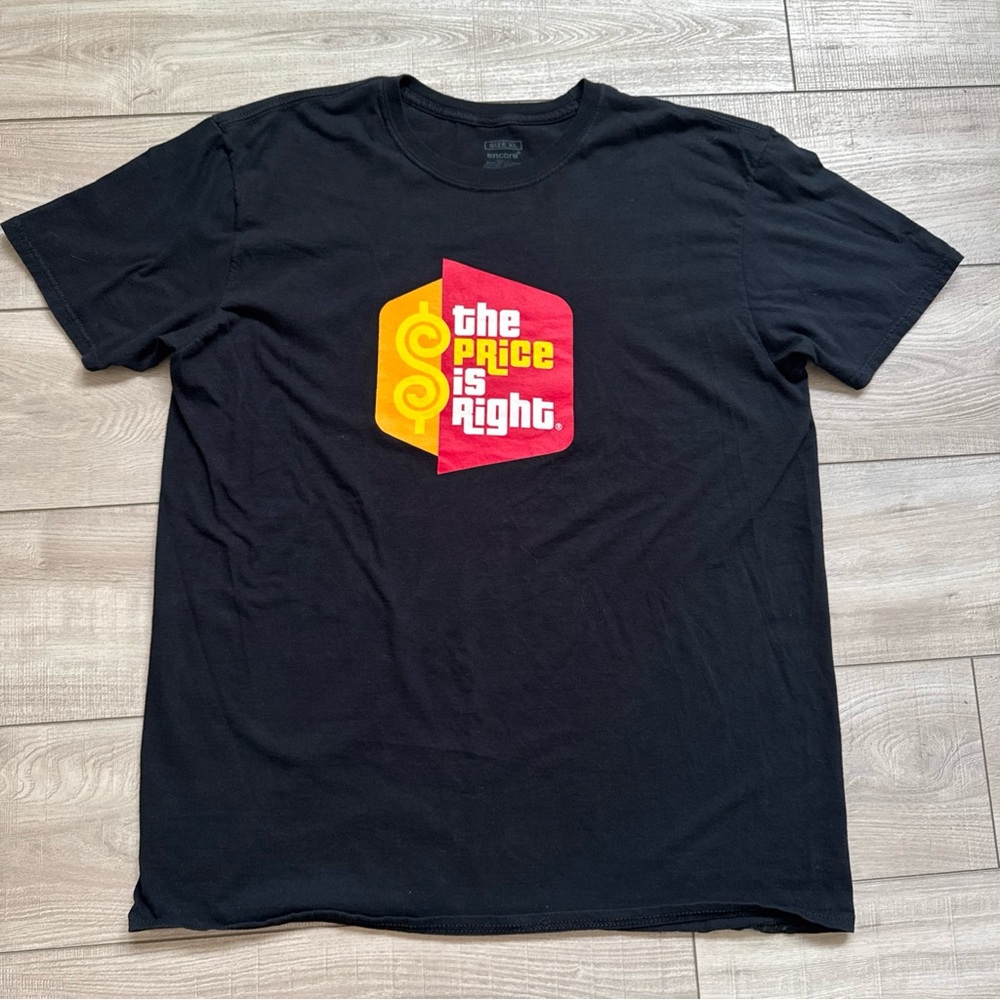 Encore The Price is Right Logo Black T-Shirt Men's XL‎ Short Sleeve Cotton USA